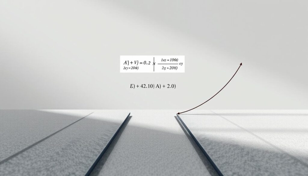 A detailed illustration showcasing the difference between simple and compound interest. In the foreground, two parallel paths depict the growth of an initial investment over time, one with a linear simple interest curve and the other with an exponential compound interest curve. The middle ground features a visual representation of the mathematical formulas for each interest type, displayed in a clean, diagrammatic style. The background is a minimalist, textured gradient that provides a calm, contemplative atmosphere, allowing the core concepts to take center stage. Soft, directional lighting casts subtle shadows, enhancing the sense of depth and emphasizing the visual contrast between the two interest models.